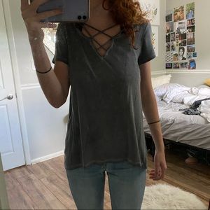 Soft and Sexy cross front shirt